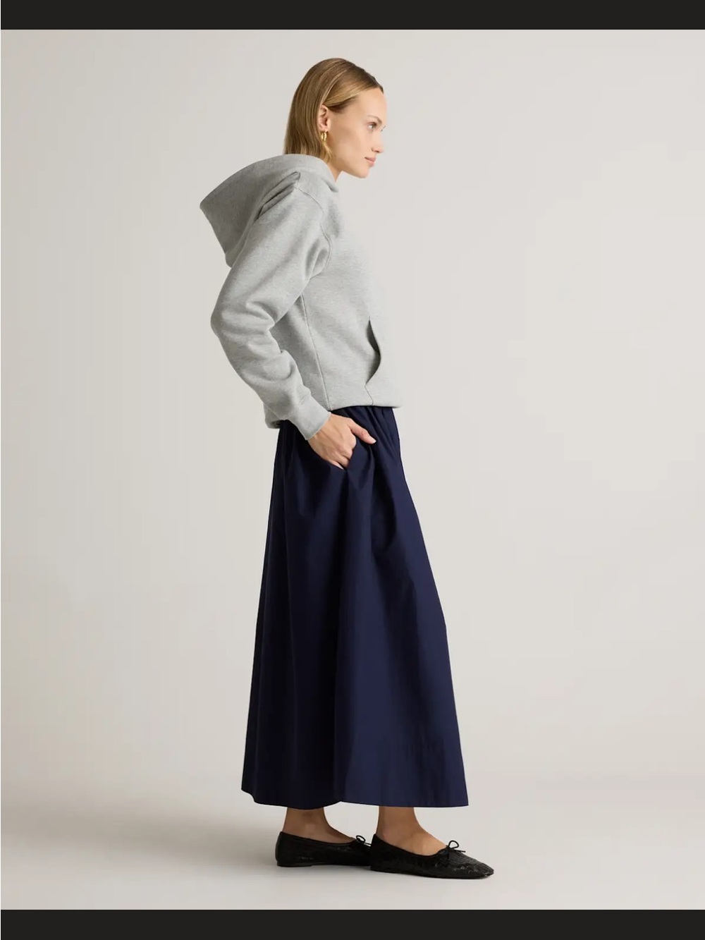Quince Cotton Poplin A-Line Skirt, XS - Picture 2 of 7